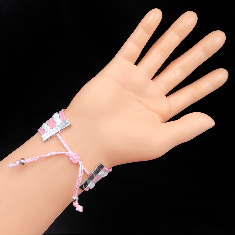 Unicorn Love Pink Cord Layered Adjustable Charm Bracelet - Picture 3 of 3
